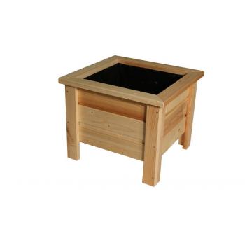 Venkovní dřevěný květináč / truhlík s nožičkami, masivní dřevo, 40x40x37 cm