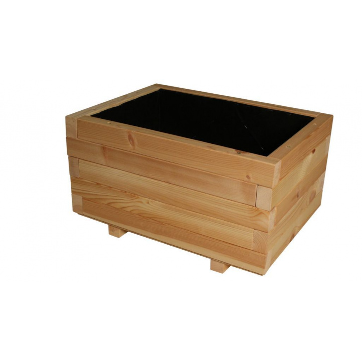 Dřevěný květináč obdélníkový venkovní pro pěstování bylinek / květin, 62x46x35 cm