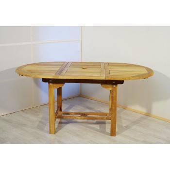 Teakový masivní stůl na zahradu rozšiřitelný oválný, délka 120 / 170 cm