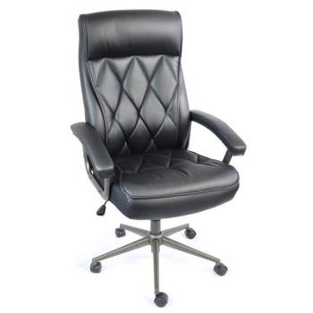 Luxusní kancelářská otočná židle extra měkká prošívaná, polstrované područky, černá