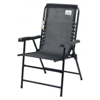 Lehká skládací židle balkonová / zahradní, černá, umělá textilie, do 110 kg