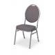 Stohovatelná sálová židle kovová s textilním polstrováním, šedá, vysoká nosnost 140 kg