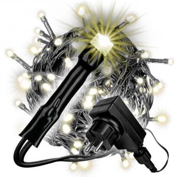 Teple bílý LED řetěz na stromeček venkovní + vnitřní, do zásuvky, časovač, trvale svítí, 240 LED, 23,9 m