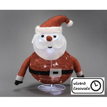 Vánoční figurka venkovní + vnitřní, Santa Claus osvětlený, na baterie, 58 cm
