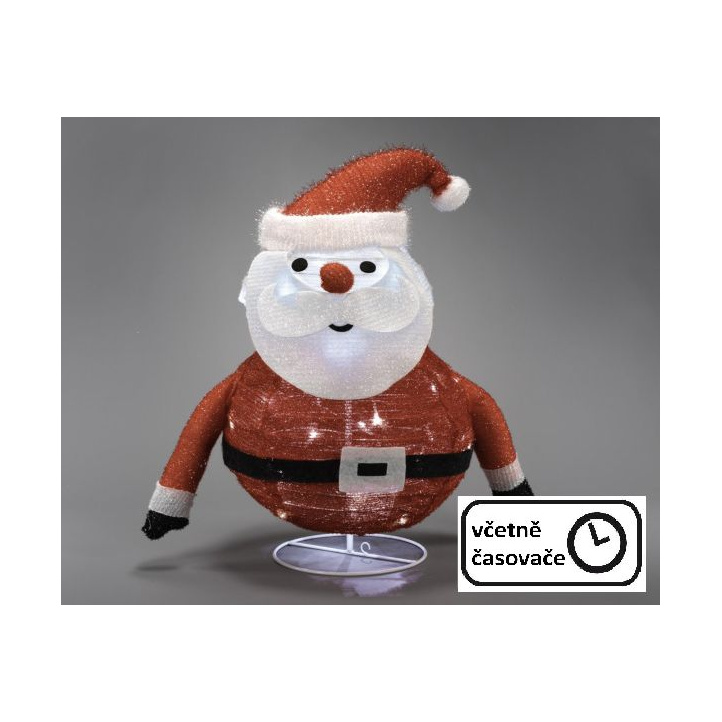 Vánoční figurka venkovní + vnitřní, Santa Claus osvětlený, na baterie, 58 cm