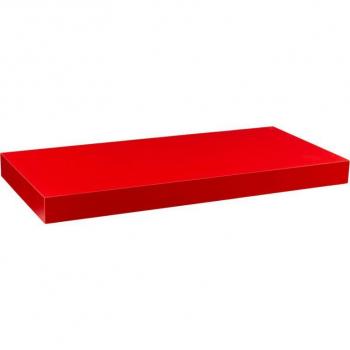 Nástěnná polička levitující se skrytým držákem, matná červená, 80 cm