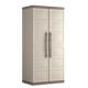 Vysoká plastová skříň béžová + světle hnědá, voděodolná, 181x89x54 cm