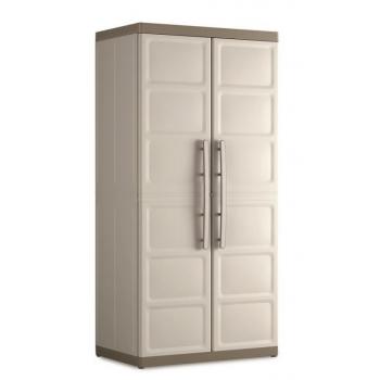 Vysoká plastová skříň béžová + světle hnědá, voděodolná, 181x89x54 cm