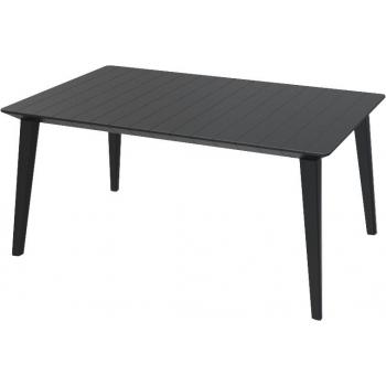 Grafitový plastový zahradní stůl obdélníkový, UV filtr, 157x98 cm