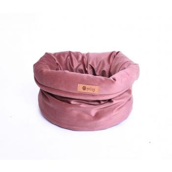 Malý pelíšek pro psa / kočku kvalitní sametový potah, růžový, 40x31 cm