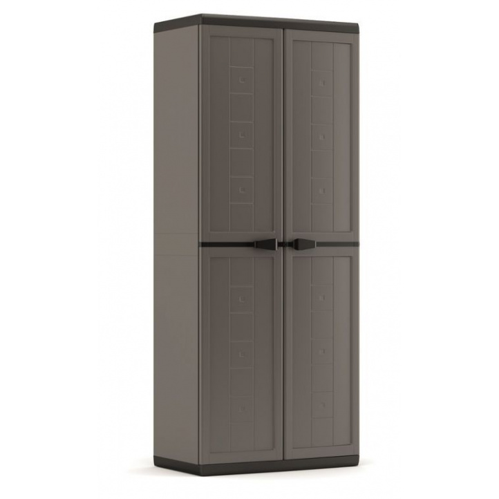 Uzamykatelná plastová skříň venkovní + vnitřní vysoká šedá, 166x68x39 cm
