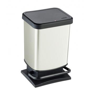 Kvalitní odpadkový koš do kuchyně / chodby / kanceláře, rámeček na uchycení pytle, 20 L, bílá / černá
