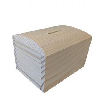 Dřevěná pokladnička - krabička na mince a drobnosti, masiv, 13,5x8x10 cm