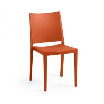 Moderní plastová židle venkovní + vnitřní do 150 kg, zahrada / restaurace / jídelny, cihlově červená