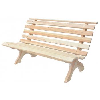 Dřevěná venkovní lavička masiv borovice retro, nelakovaná, trojsedák, 150 cm