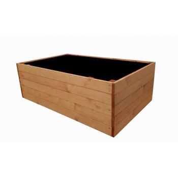 Venkovní vyvýšený záhon dřevěný z masivu smrk + olejová lazura, 125x78x41 cm