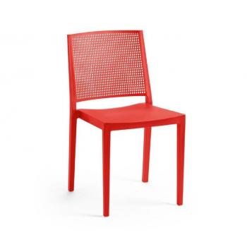 Židle nosnost 150 kg plastová venkovní + vntiřní, červená, bez područek