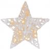 Svítící led hvězda vánoční na baterie vnitřní (do bytu), bílá, teple bílé světlo, 30 cm