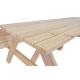 Dřevěný set z masivu stůl + 2 sklopné lavice, přírodní nelakovaný, 180 cm