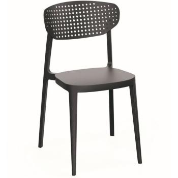 Stohovatelná moderní židle ke stolu do 150 kg plastová, tmavě šedá (antracit)