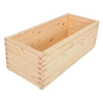 Extra velký dřevěný truhlík na terasu / zahradu / balkon, masiv borovice přírodní, 120x50x40 cm