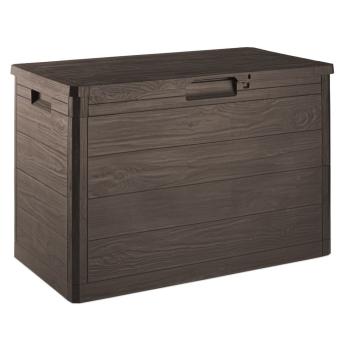Úložný box na terasu na polstry / hračky / nářadí, tmavě hnědý, 160 L