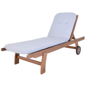 Poduška na bazénové lehátko venkovní světle šedá bavlna + polyester 192x60 cm