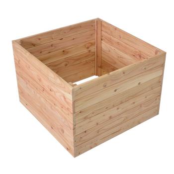 Čtvercový vysoký dřevěný květináč bez dna masiv modřín 70x70x50 cm