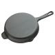 Litinová grilovací pánev s držadlem kulatá dělená - steakové mřížkování / hladká, 25 cm
