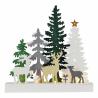 Vánoční svítící dekorace les na baterie s časovačem 20x30 cm
