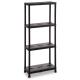 Odolný plastový regál černý do domácnosti / sklepa / dílny 60x138x30 cm
