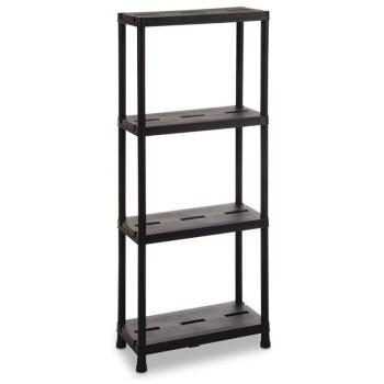 Odolný plastový regál černý do domácnosti / sklepa / dílny 60x138x30 cm