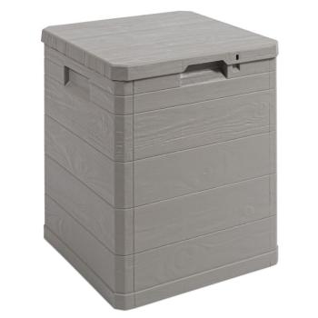 Světle šedý box na polstry 90 L uzamykatelné víko na balkon / terasu / zahradu