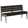 Dřevěná lavice masiv mořená borovice černá / šedá s opěradlem 150 cm