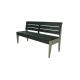 Dřevěná lavice masiv mořená borovice černá / šedá s opěradlem 150 cm