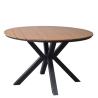 Kvalitní zahradní stůl kulatý pro 4 osoby hliníkový rám + deska polywood, černá / hnědá, průměr 120 cm