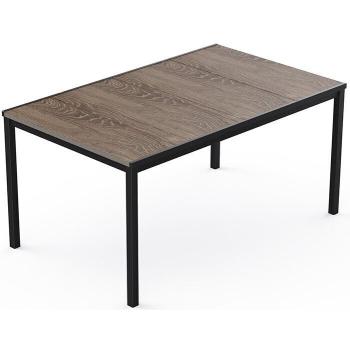 Kvalitní velký obdélníkový stůl na zahradu / terasu 200x95 cm, jasan hnědý hnědý / černá