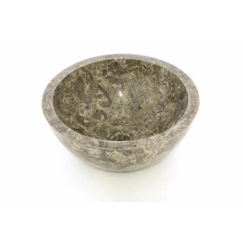 Kulaté kamenné umyvadlo na desku světlý mramor leštěný, průměr 40 cm