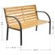 Malá levná venkovní lavička kov dřevo dvoumístná na balkon / terasu / před dům 120 cm