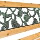 Dvoumístná odpočinková lavička se zdobeným opěradlem motiv květin 122 cm, dřevo + litina
