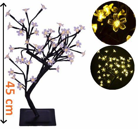 Umělý strom se svítícími květy - dekorativní osvětlení do bytu, 45 cm