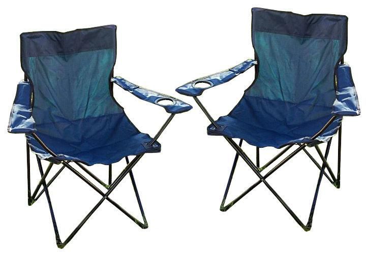 2 ks kempinková židle, hliníková kostra + textilní potah, modrá