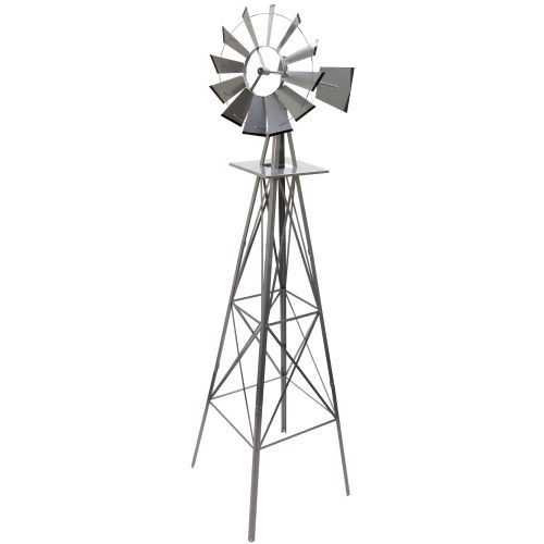 Velký větrník v americkém stylu 245 cm, stříbrný