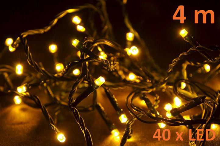 LED řetěz na vánoční stromeček vnitřní, 40 diod, 4 m
