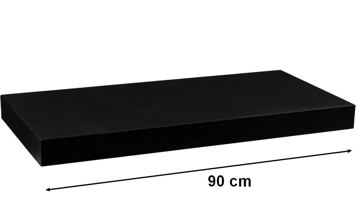 Nástěnná polička s levitujícím efektem černá, 90 cm