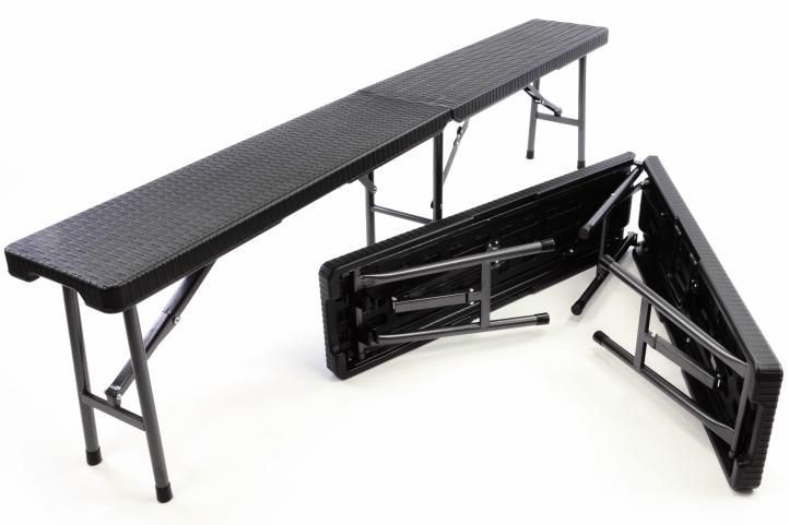 2 ks skládací pivní lavice 180 cm, kovová konstrukce / plastový sedák