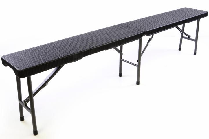 Skládací pivní lavice 180 cm, kovová konstrukce / plastový sedák