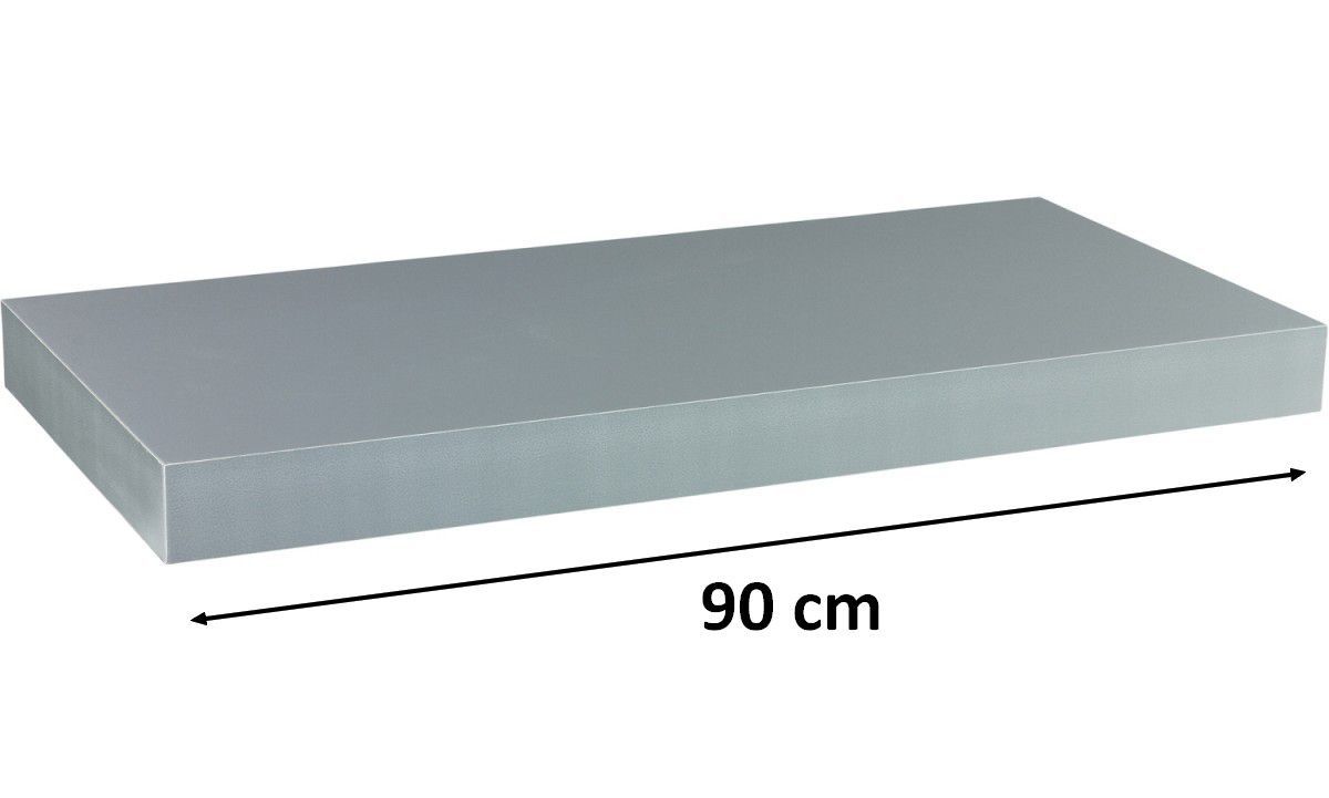 Nástěnná polička s levitujícím efektem stříbrná, 90 cm