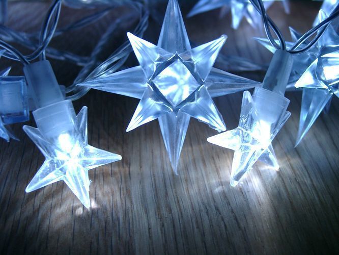 Vánoční dekorativní osvětlení venkovní / vnitřní, řetěz z hvězd, 4 m