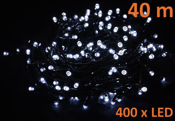 Vánoční osvětlení - LED řetěz venkovní / vnitřní, 400 LED diod, 40 m